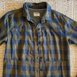 Hurley Women’s Blue and Green Plaid Shirt